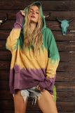 Blue Buttercup Blue Buttercup Mardi Gras Special Tie Dyed Hooded Top - Little Miss Muffin Children & Home