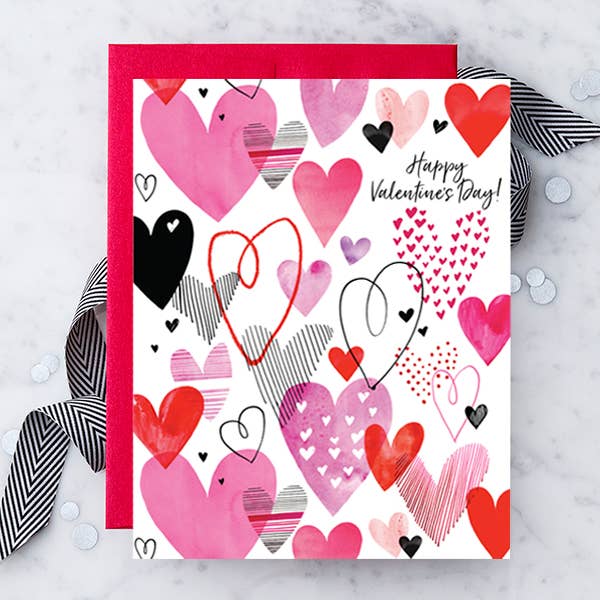 Design with Heart Design with Heart Happy Valentine's Day Hearts Greeting Card - Little Miss Muffin Children & Home