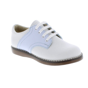 Badorf Shoe Footmates White and Light Blue Cheer Oxford - Little Miss Muffin Children & Home