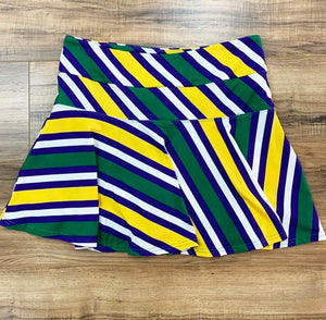 BTB - Bon Temps Boutique Bon Temps Mardi Gras Stripe Adult Ladies Skort - Little Miss Muffin Children & Home