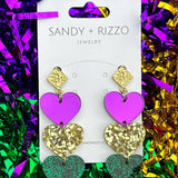 Sandy + Rizzo Sandy + Rizzo Mardi Gras Mambo Dangles - Little Miss Muffin Children & Home