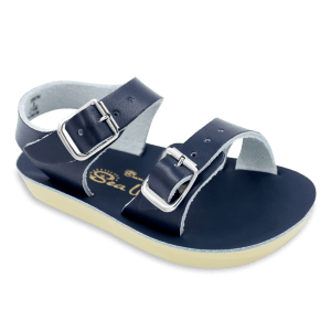 Double strap Saltwater Sea Wee Sandals in navy, for babies and toddlers, available at Little Miss Muffin Children & Home.