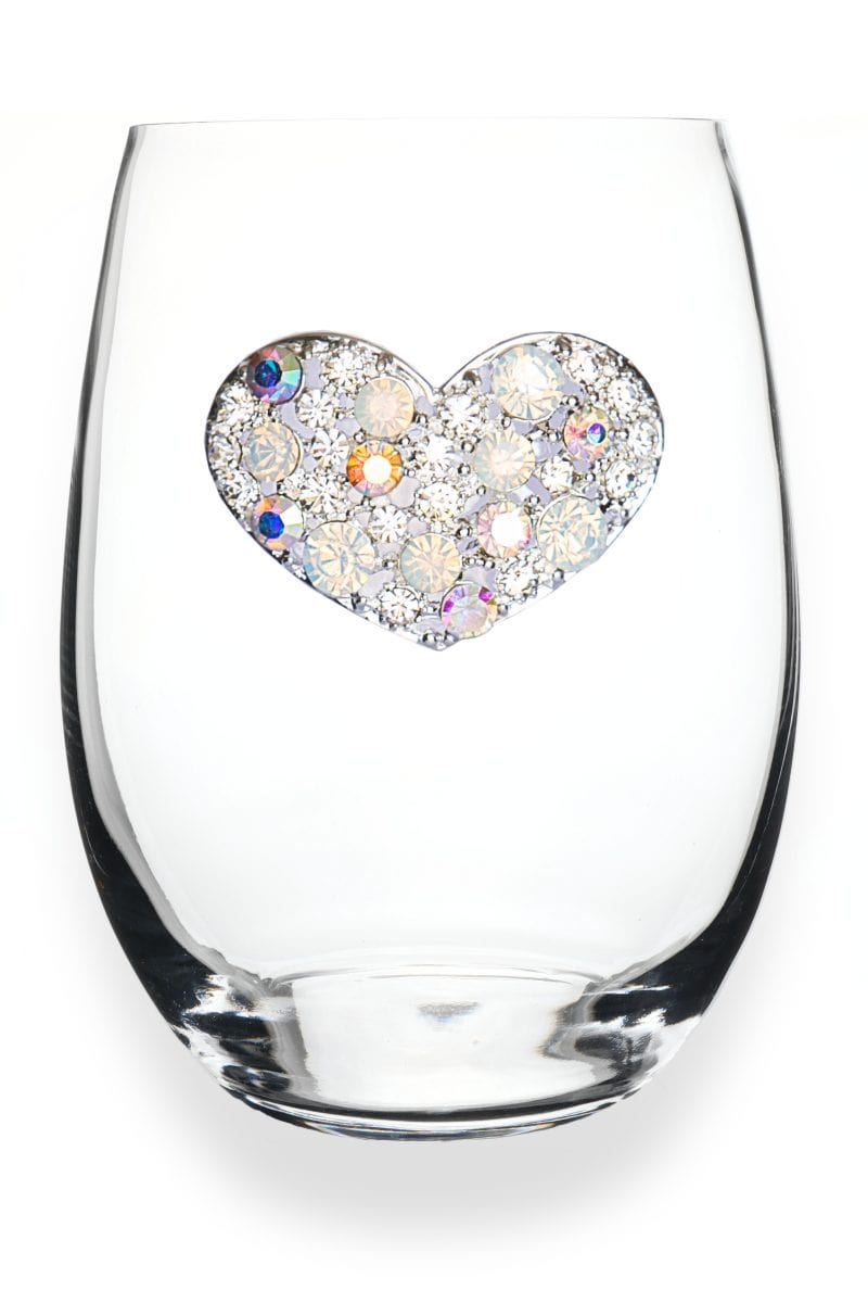 Queen Jewels Queen Jewels Multi Stone Heart Jeweled Stemless Wine Glass - Little Miss Muffin Children & Home