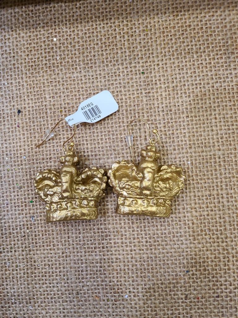Carol Cassisa Carol Cassisa Nouvelle Couronne D'or Earrings - Little Miss Muffin Children & Home