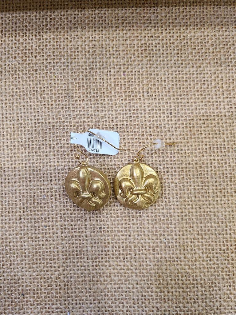 Carol Cassisa Carol Cassisa Fleur de Lis Doree Earrings - Little Miss Muffin Children & Home