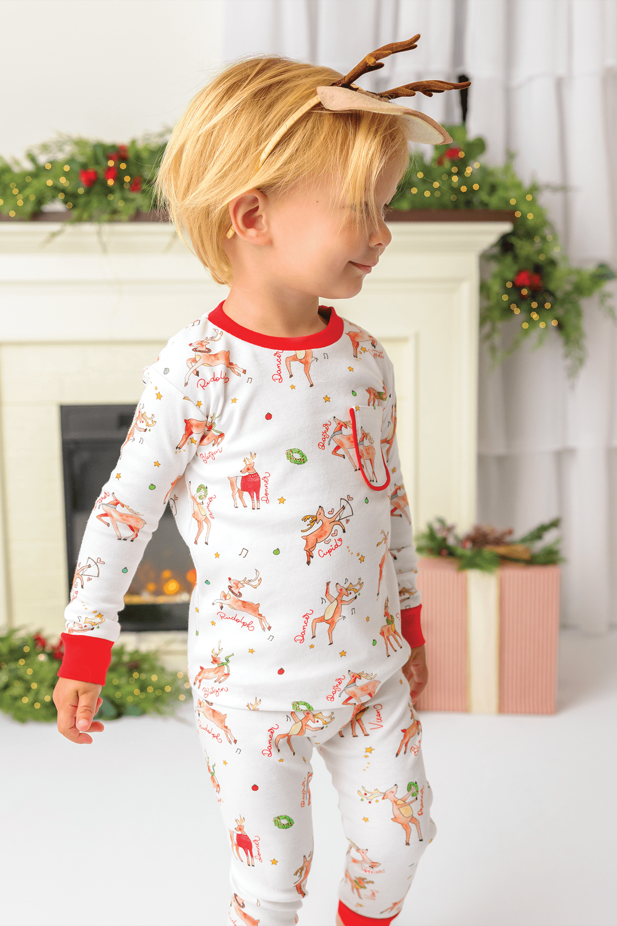 NT - Nola Tawk Nola Tawk Oh Deer Christmas is Here Organic Cotton PJ Set - Little Miss Muffin Children & Home