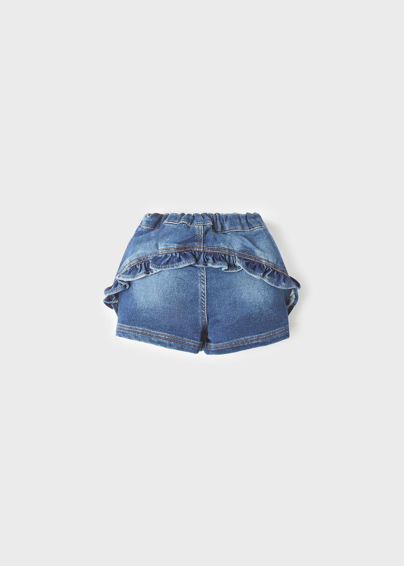Mayoral Mayoral Embroidered Denim Shorts with Ruffles - Little Miss Muffin Children & Home