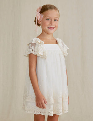 Abel & Lula Abel & Lula Embroidered Tulle Dress - Little Miss Muffin Children & Home