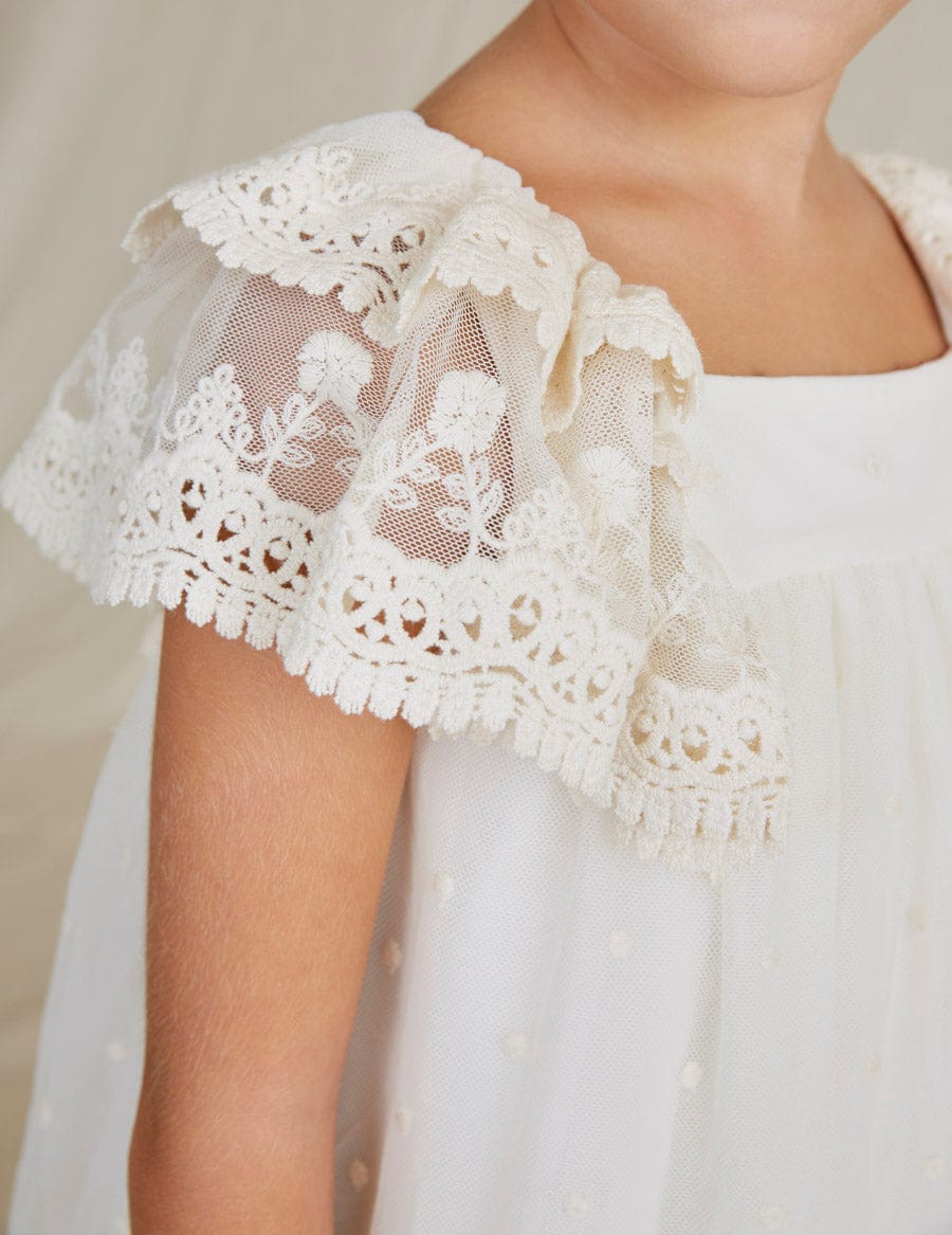 Abel & Lula Abel & Lula Embroidered Tulle Dress - Little Miss Muffin Children & Home