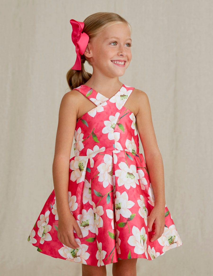 Mayoral Abel & Lula Mikado Print Dress in Fuchsia - Little Miss Muffin Children & Home