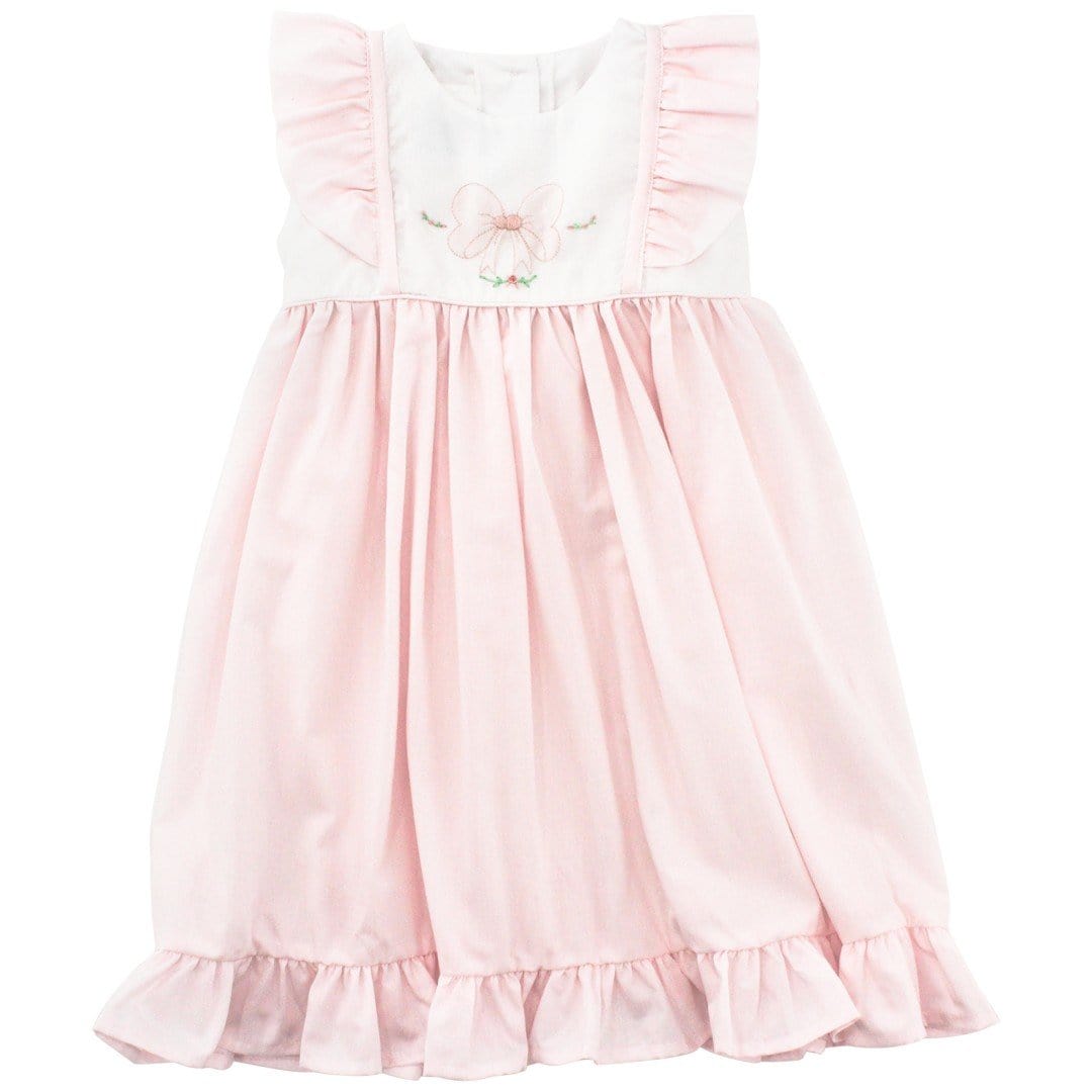 BAILEY BOYS Pink Bow Shadow Work Dress - Little Miss Muffin Children & Home