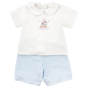 Bailey Boys Bailey Boys Sailboat Shadow Work Boys Short Set - Little Miss Muffin Children & Home