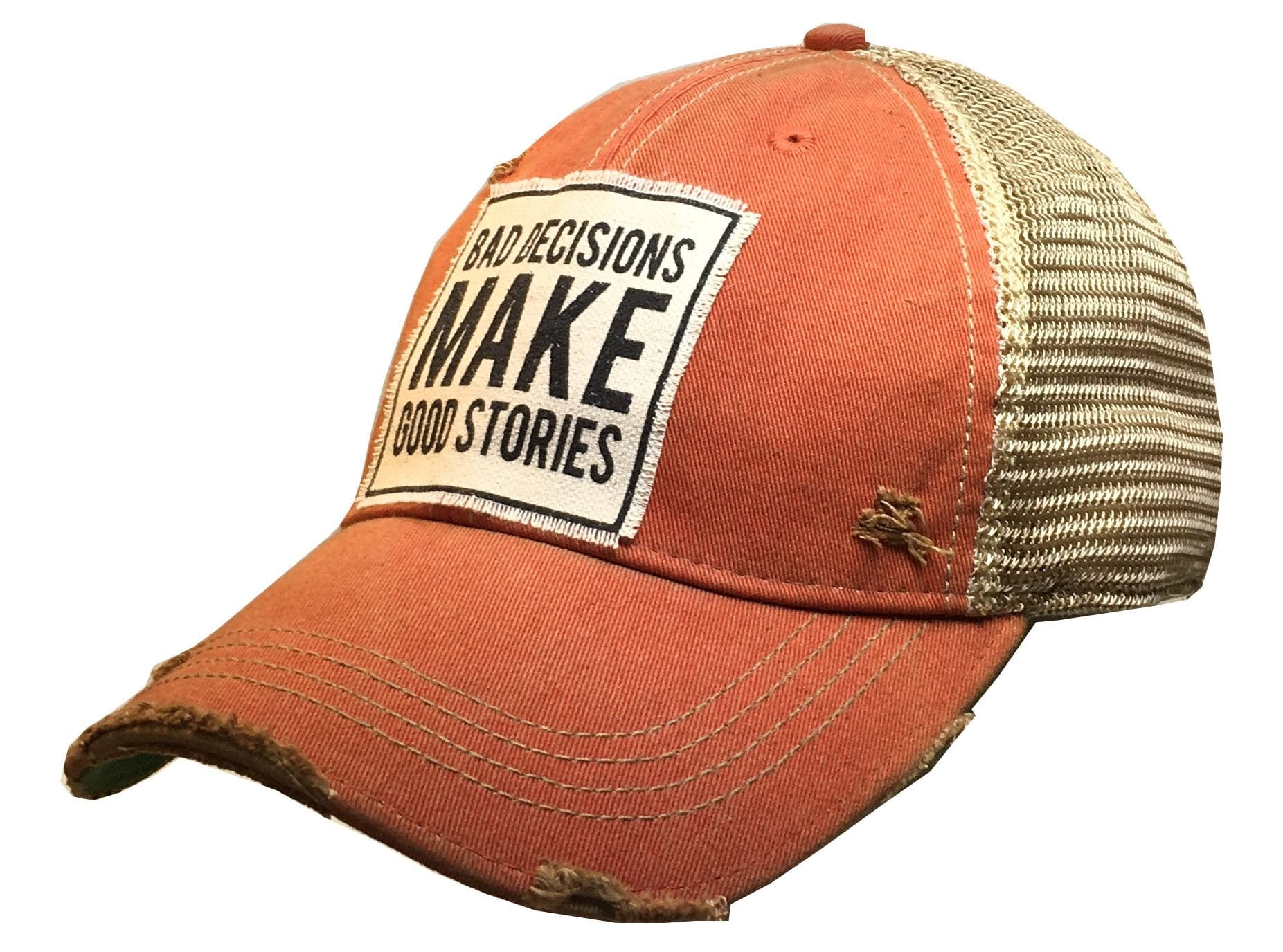 Vintage Life - Vintage Life  “Bad Decisions Make Good Stories”  Distressed Trucker Cap - Little Miss Muffin Children & Home