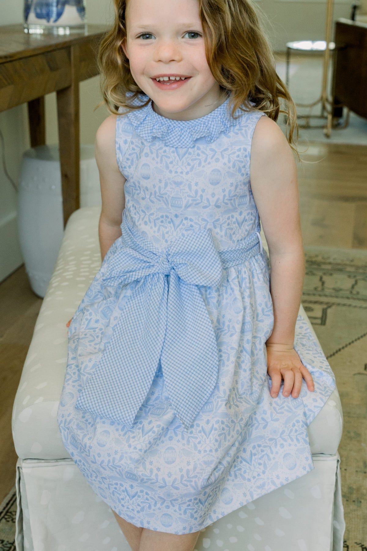 Bailey Boys Bailey Boys Egg Print/Blue Check Seersucker Dress - Little Miss Muffin Children & Home