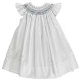 Bailey Boys Bailey Boys White/Periwinkle Geometric Bishop Dress - Little Miss Muffin Children & Home