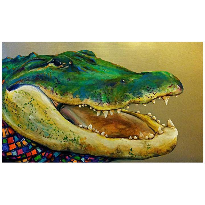 Toodle Lou Designs - Toodle Lou Designs Mosaic Alligator Acrylic Painting - Little Miss Muffin Children & Home