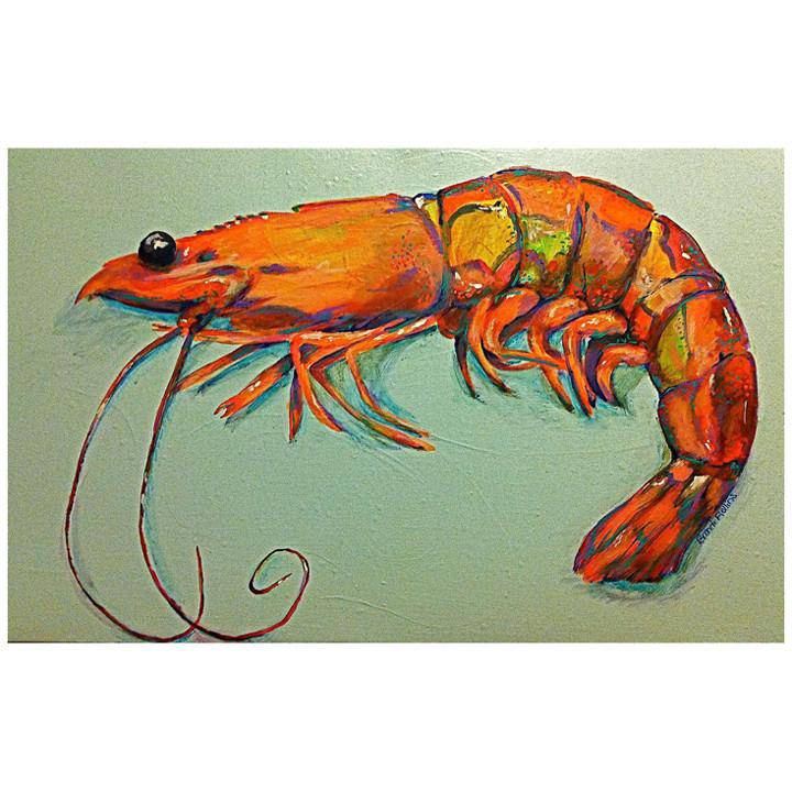Toodle Lou Designs - Toodle Lou Designs Mosaic Shrimp Acrylic Painting - Little Miss Muffin Children & Home