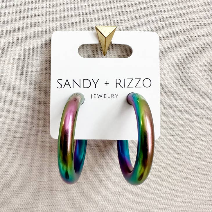 Sandy + Rizzo Sandy + Rizzo Oil Slick Hoop Earrings - Little Miss Muffin Children & Home