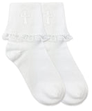 Jefferies Socks Jefferies Socks 2441 Religious Occasions Communion Lace Turn Cuff Socks 1 Pair - Little Miss Muffin Children & Home