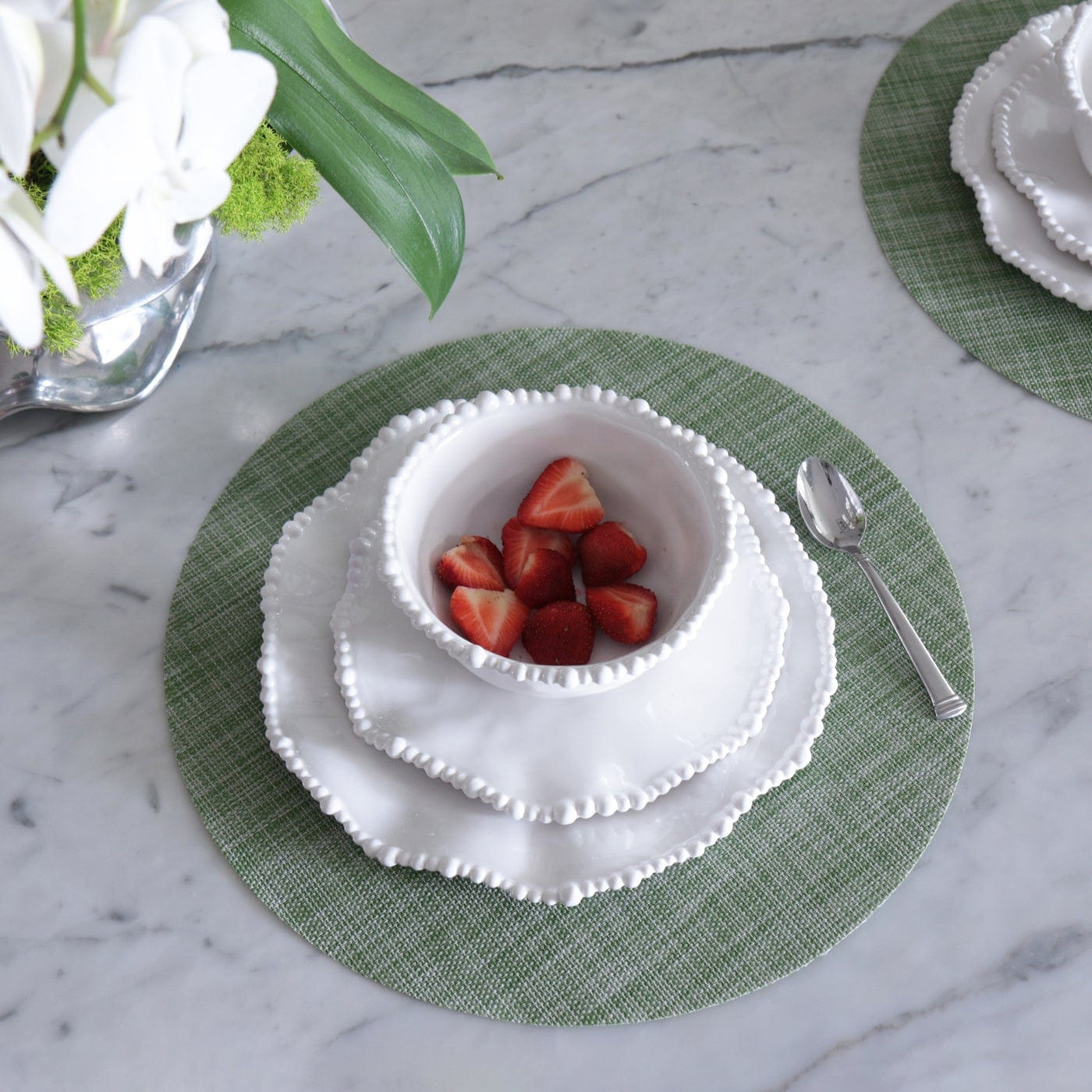 Beatriz Ball Beatriz Ball 2521 VIDA Round Woven Placemats Set of 4 Green - Little Miss Muffin Children & Home