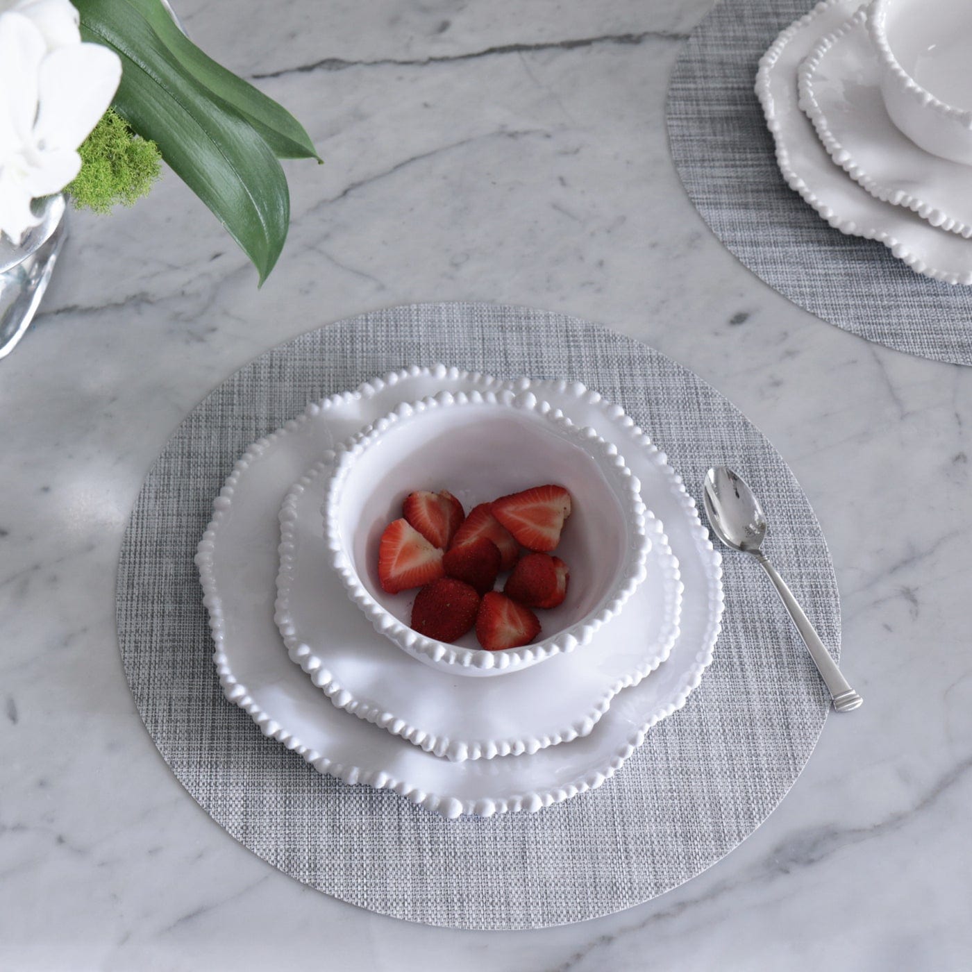 Beatriz Ball Beatriz Ball 2523 VIDA Round Woven Placemats Set of 4 Grey - Little Miss Muffin Children & Home