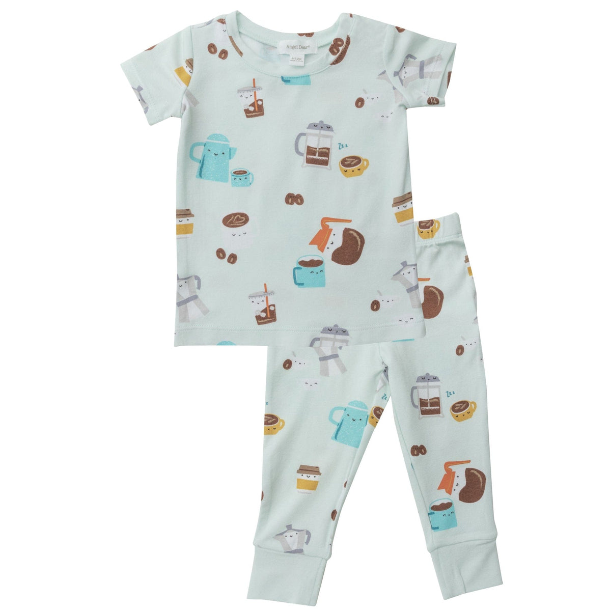 Angel Dear Angel Dear Coffee Mint Short Sleeve PJ Set - Little Miss Muffin Children & Home