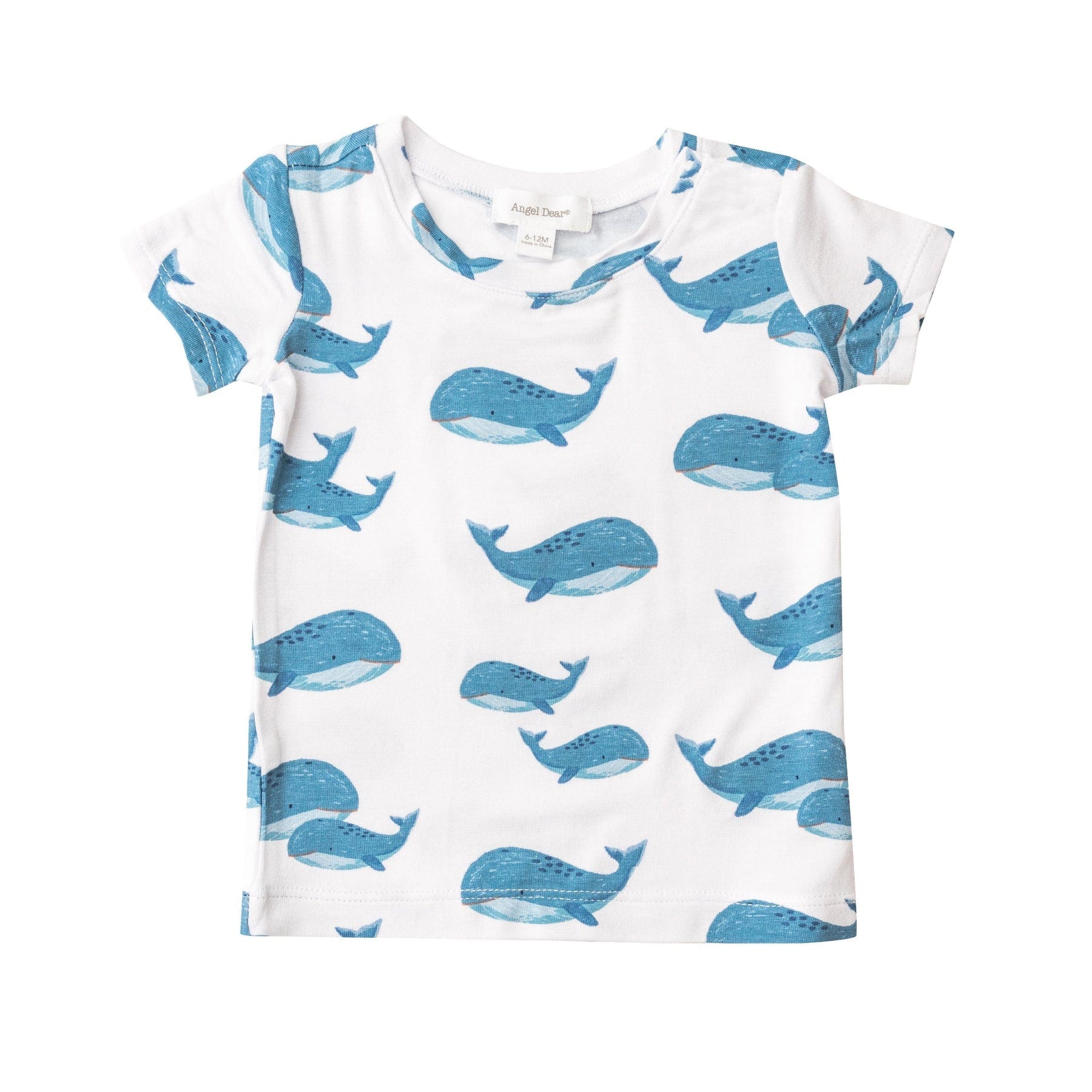 Angel Dear Angel Dear Blue Whales Blue Short Sleeve PJ Set - Little Miss Muffin Children & Home