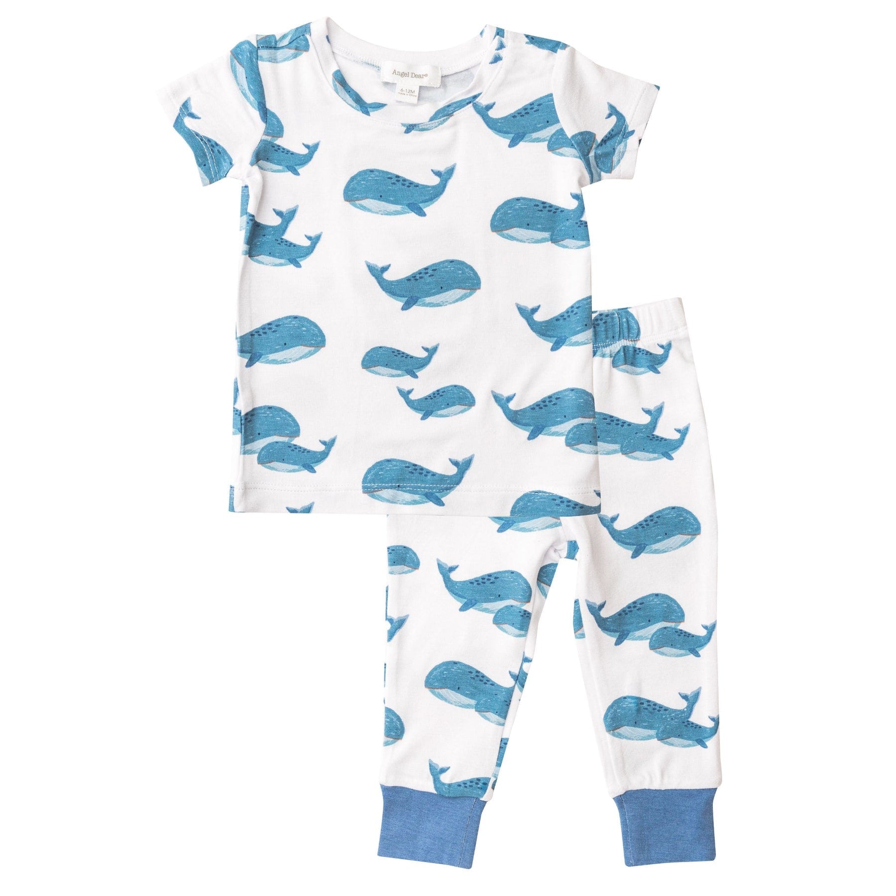 Angel Dear Angel Dear Blue Whales Blue Short Sleeve PJ Set - Little Miss Muffin Children & Home