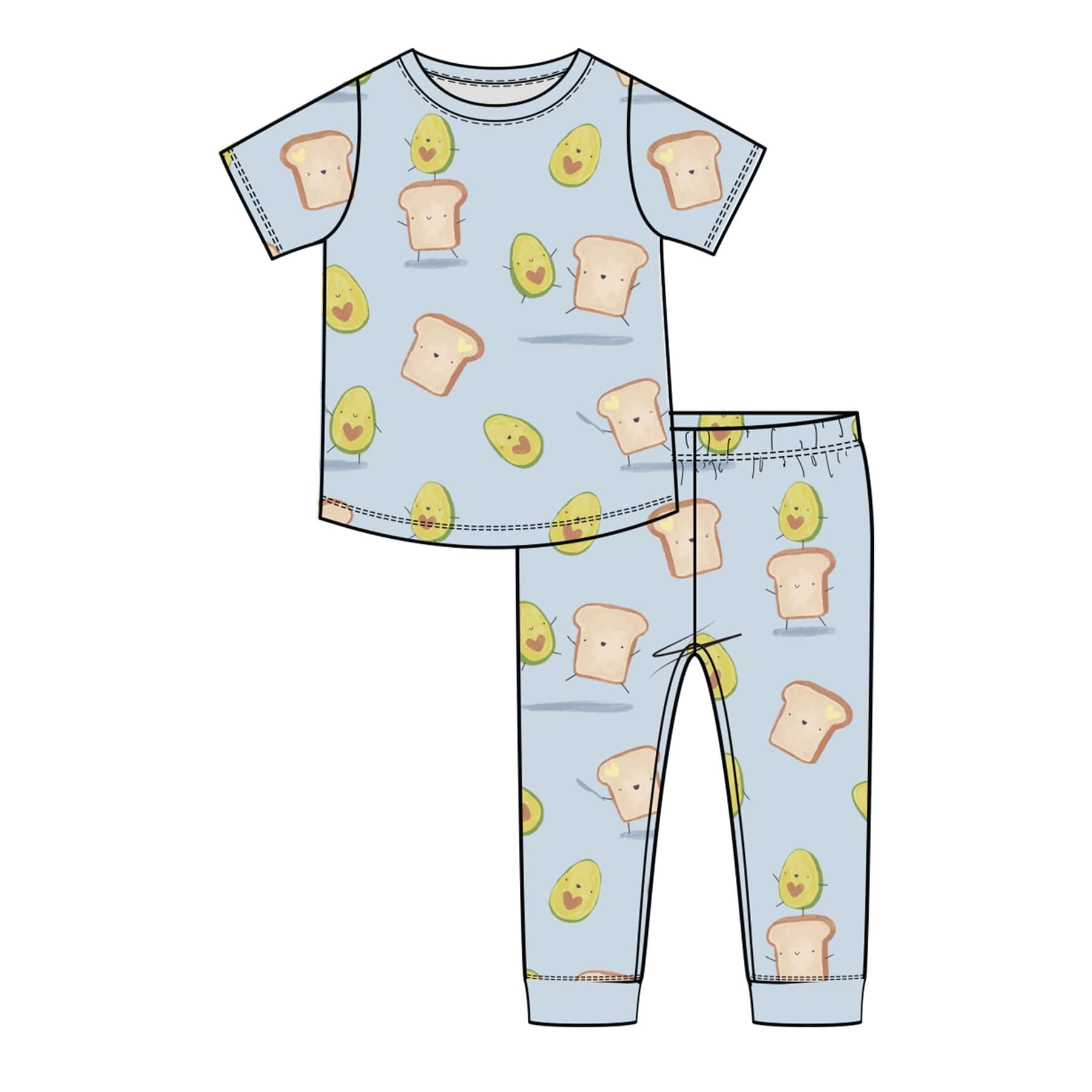 Angel Dear Angel Dear Avocado + Toast Short Sleeve PJ Set - Little Miss Muffin Children & Home