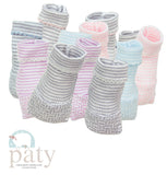 Paty, Inc. Paty Knit Booties with Pink Trim No Bow - Little Miss Muffin Children & Home