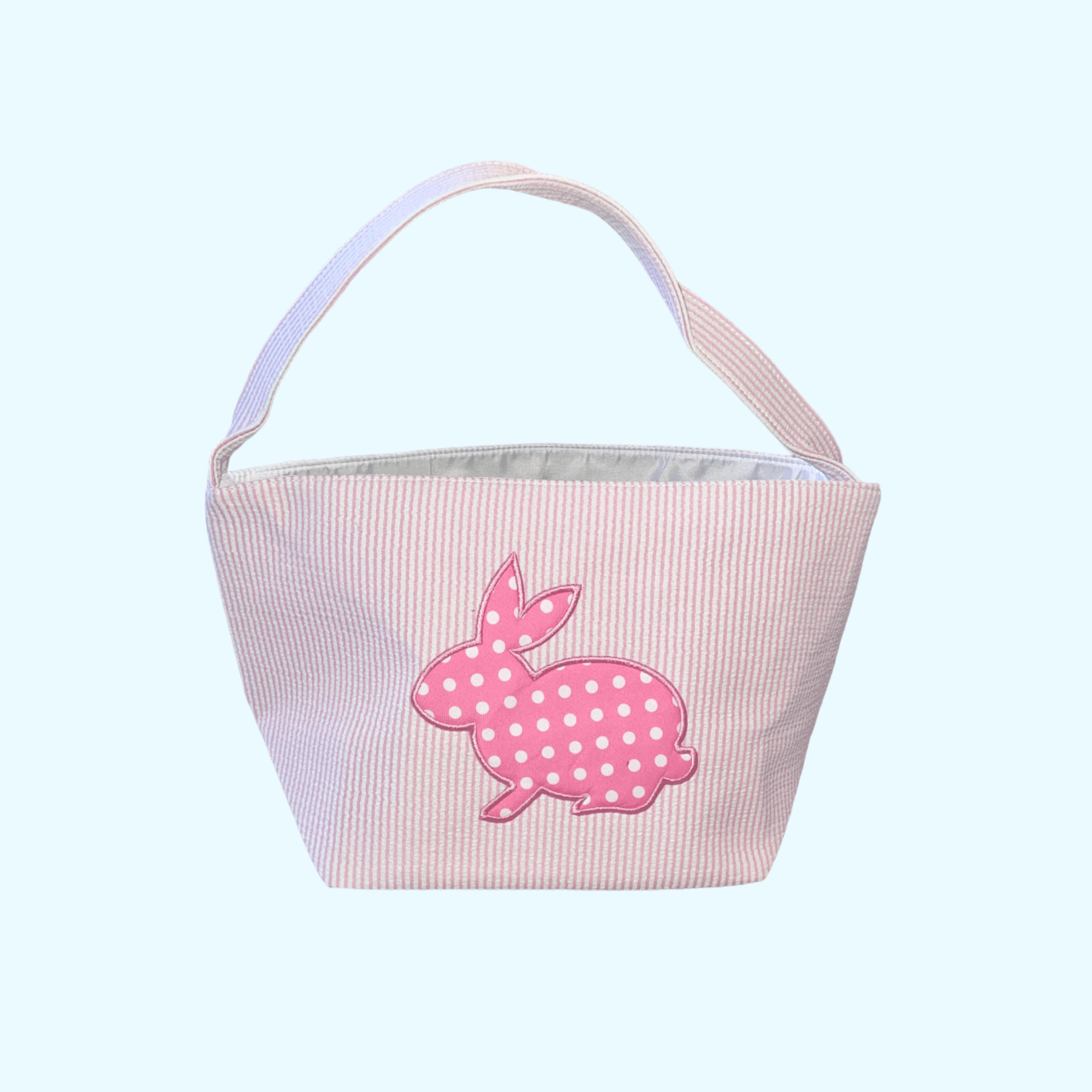 Sunshine Sunshine Seersucker Bunny Applique Easter Basket - Little Miss Muffin Children & Home