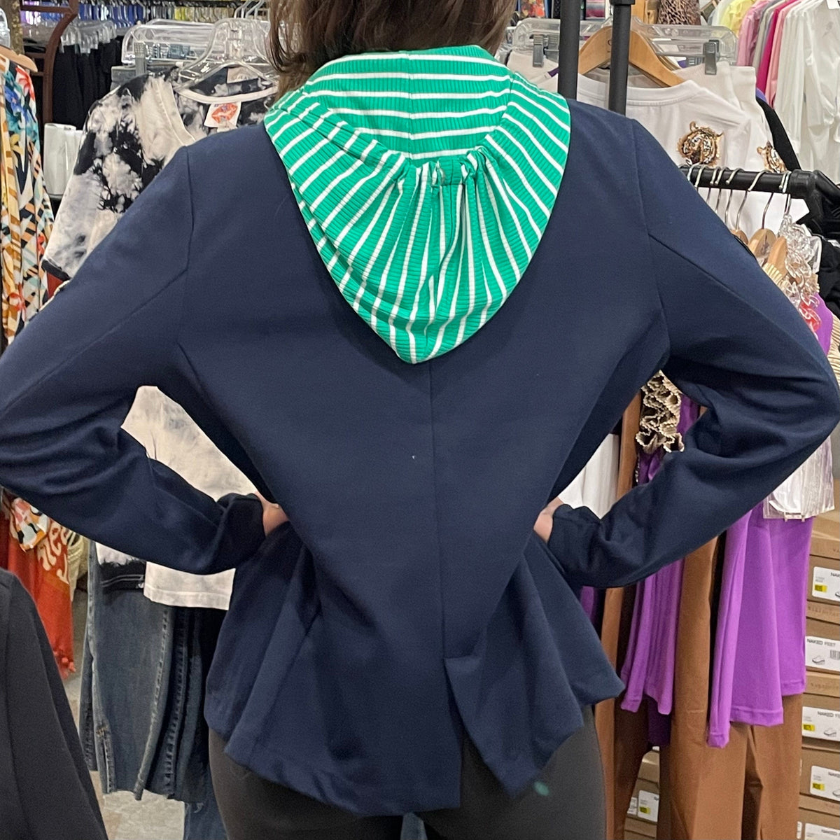 Miller Wendt Miller Wendt Silver Heart & Star Green Hoodie Blazer - Little Miss Muffin Children & Home