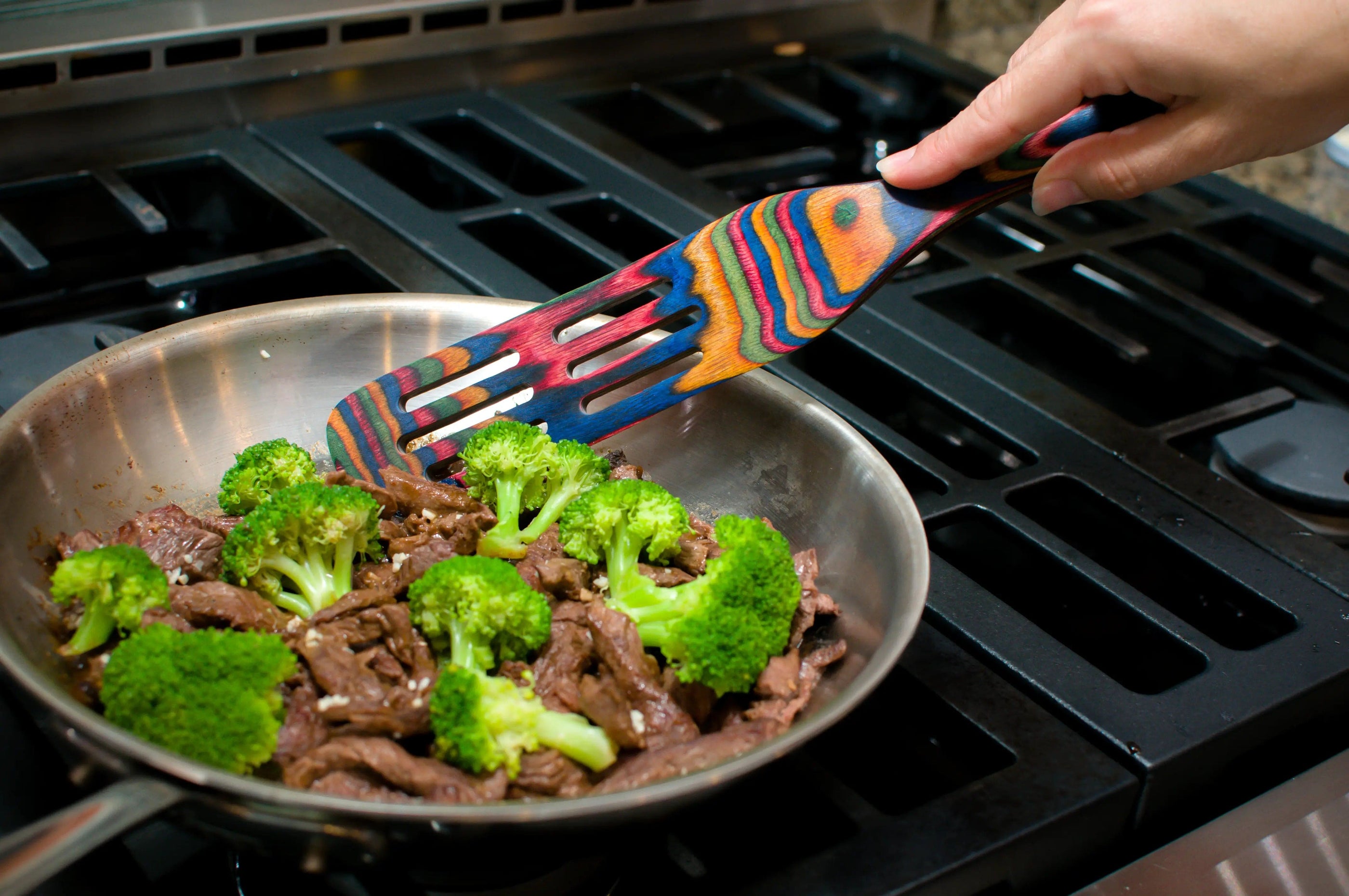 Island Bamboo Island Bamboo 13" Rainbow Pakka Slotted Spurtle - Little Miss Muffin Children & Home