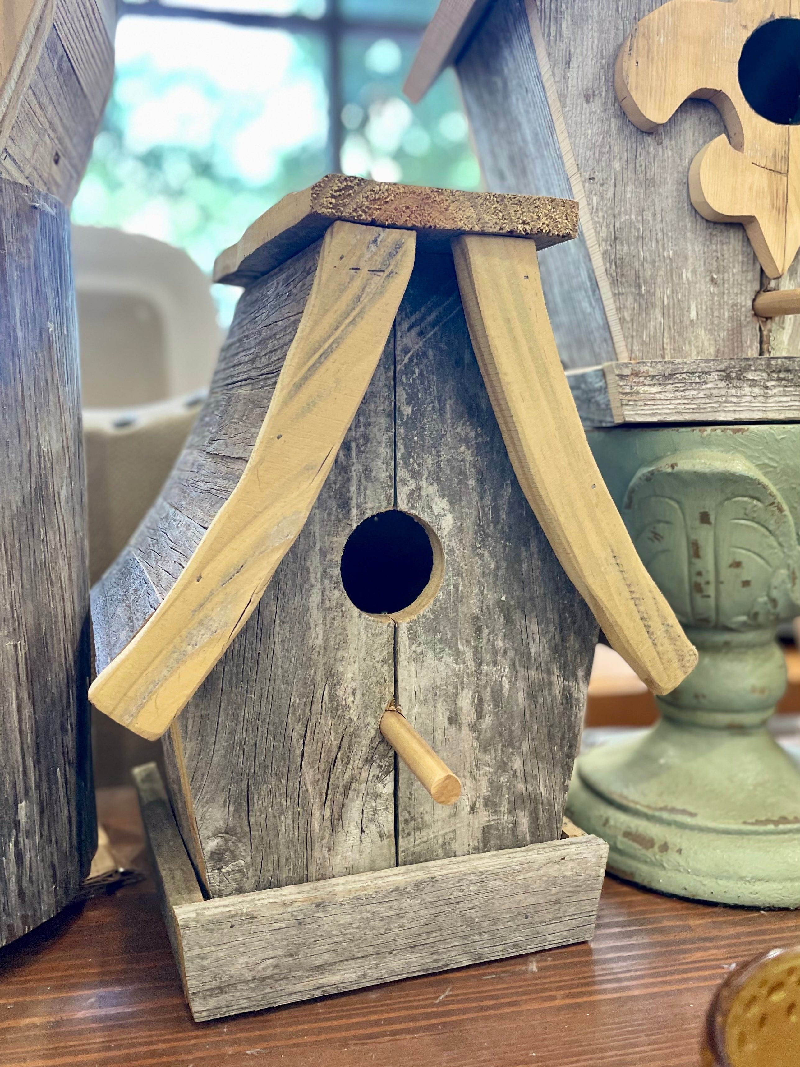 Nola Birdhouses Nola Birdhouses Small Grey Sloped Roof Birdhouse - Little Miss Muffin Children & Home