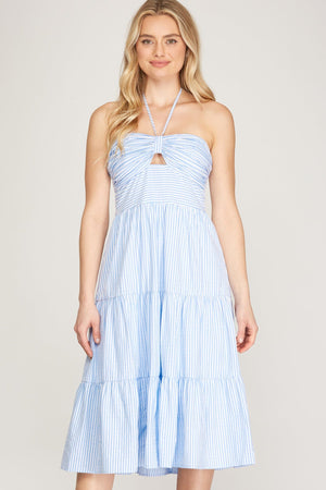 She & Sky She & Sky Striped Woven Halter Dress - Little Miss Muffin Children & Home