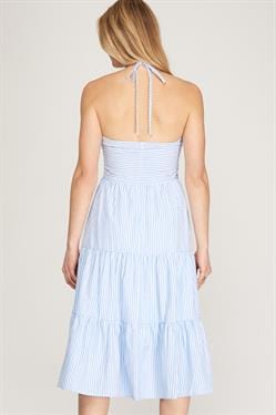 She & Sky She & Sky Striped Woven Halter Dress - Little Miss Muffin Children & Home