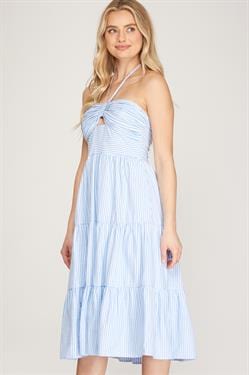 She & Sky She & Sky Striped Woven Halter Dress - Little Miss Muffin Children & Home