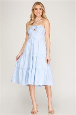 She & Sky She & Sky Striped Woven Halter Dress - Little Miss Muffin Children & Home