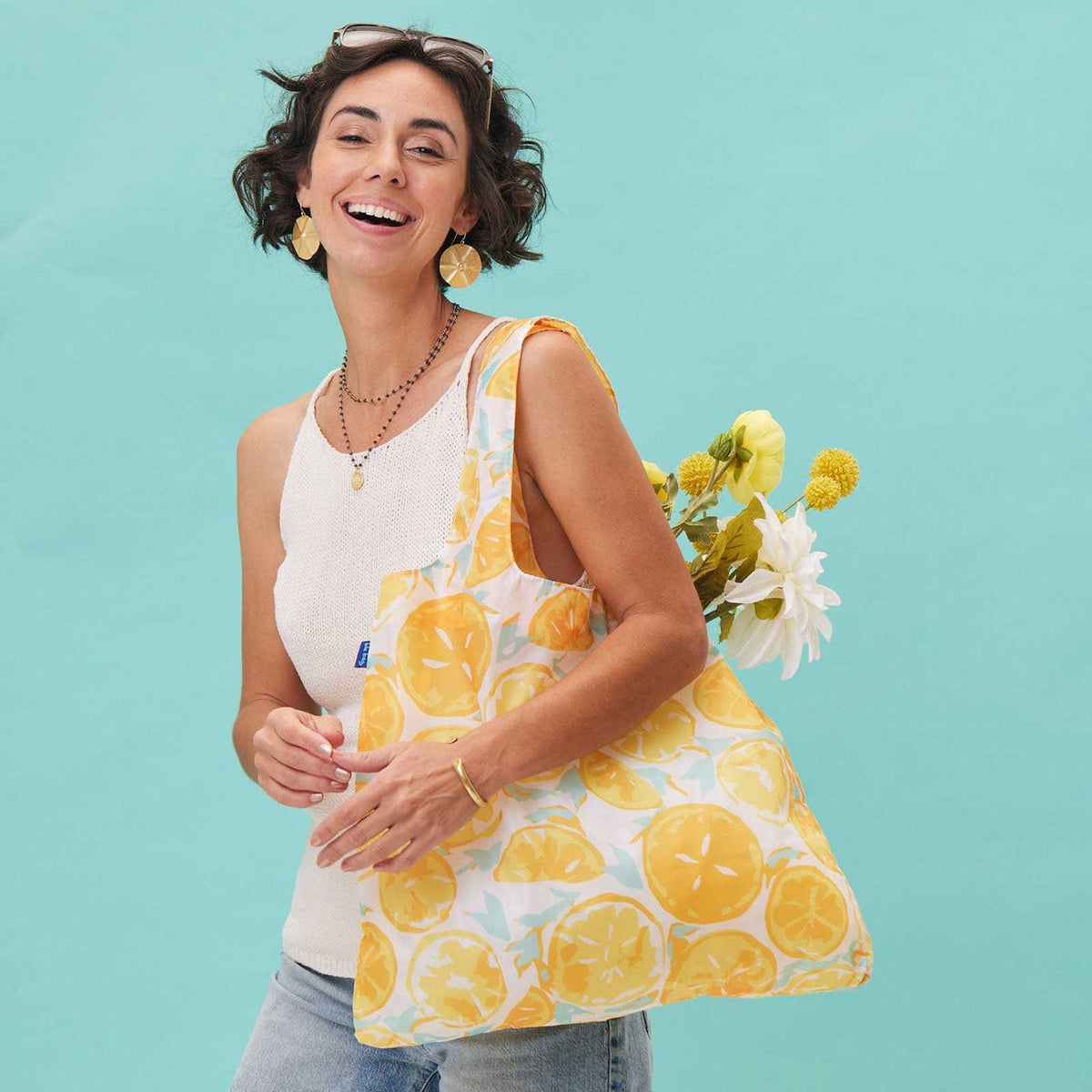 Rock Flower Paper Rock Flower Paper Lemon Slices Blu Bag - Little Miss Muffin Children & Home