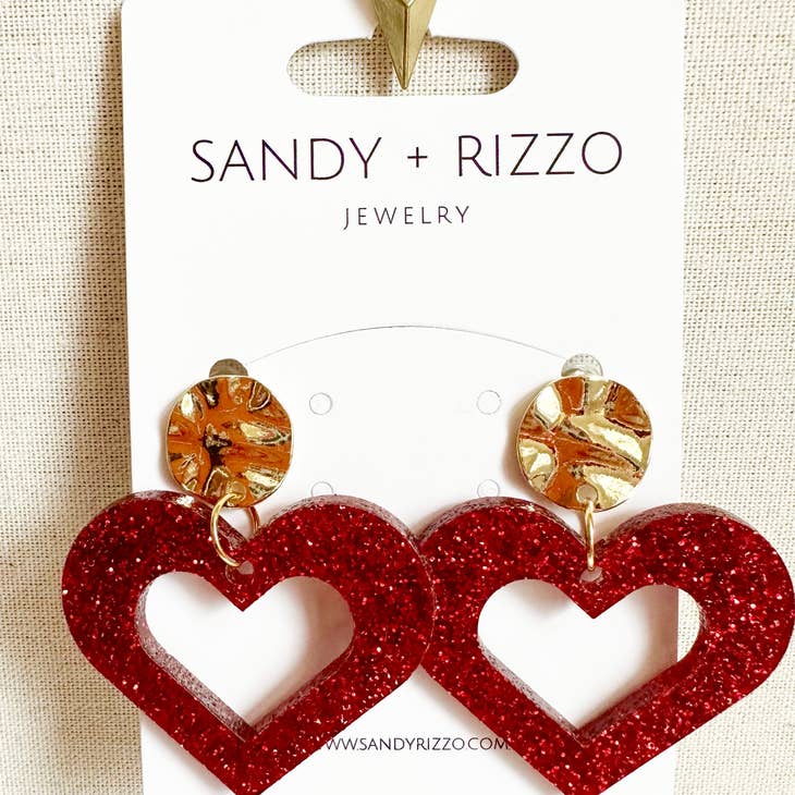 Sandy + Rizzo Sandy + Rizzo Love Hearts Earrings - Little Miss Muffin Children & Home