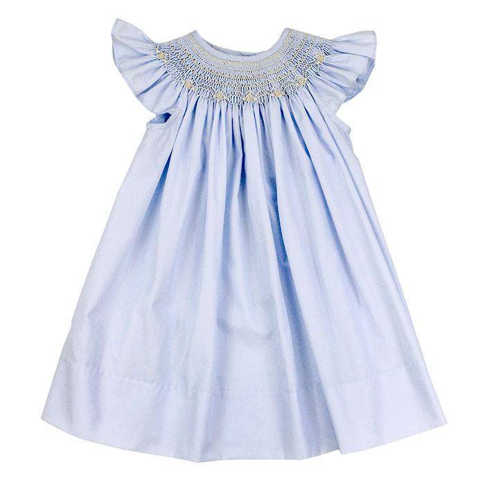 Bailey Boys - Bailey Boys Smocked Ivory on Blue Bishop Dress - Little Miss Muffin Children & Home