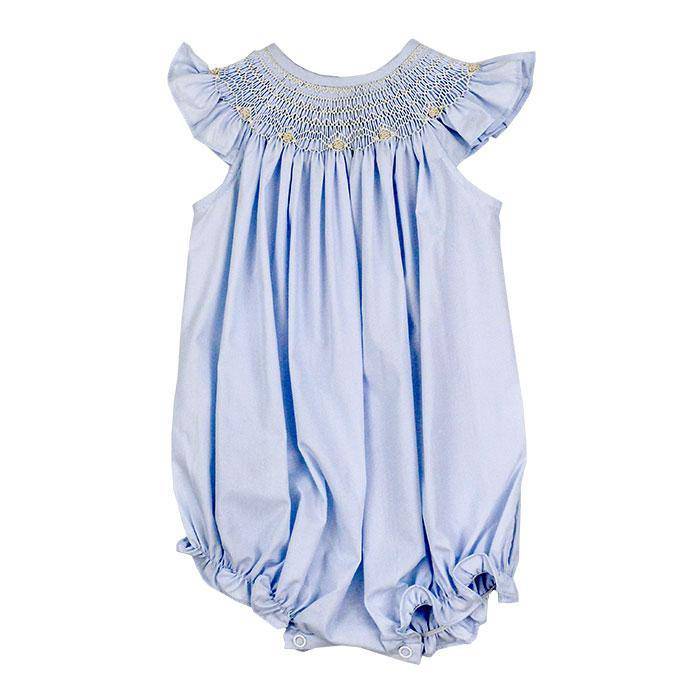 Bailey Boys - Bailey Boys Smocked Ivory on Blue Bishop Romper - Little Miss Muffin Children & Home