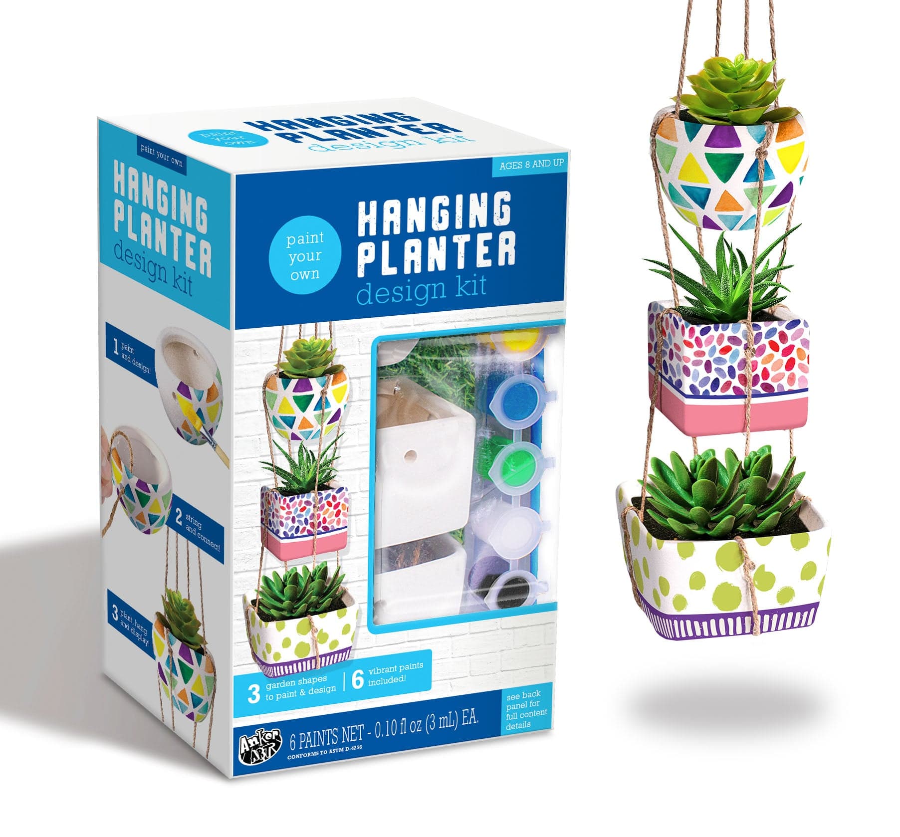 hanging plant kit Paint Your Own Hanging Planter Design Kit