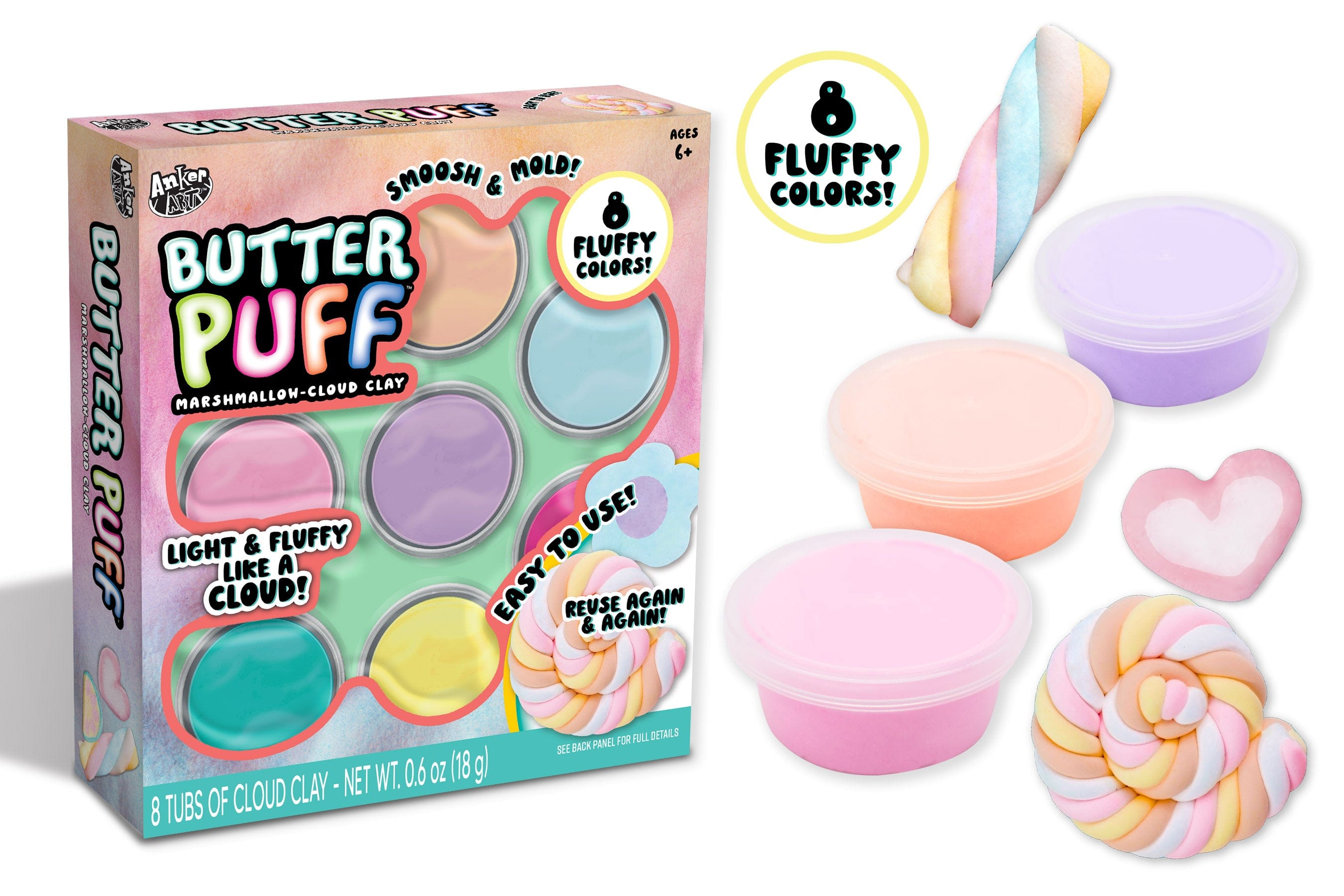 Anker Play Products Anker Play Products Butter Puff Marshmallow Cloud Clay 8pc Kit - Little Miss Muffin Children & Home