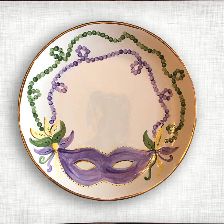 Magnolia Creative Co Magnolia Creative Co Mardi Gras Mask Round Platter - Little Miss Muffin Children & Home