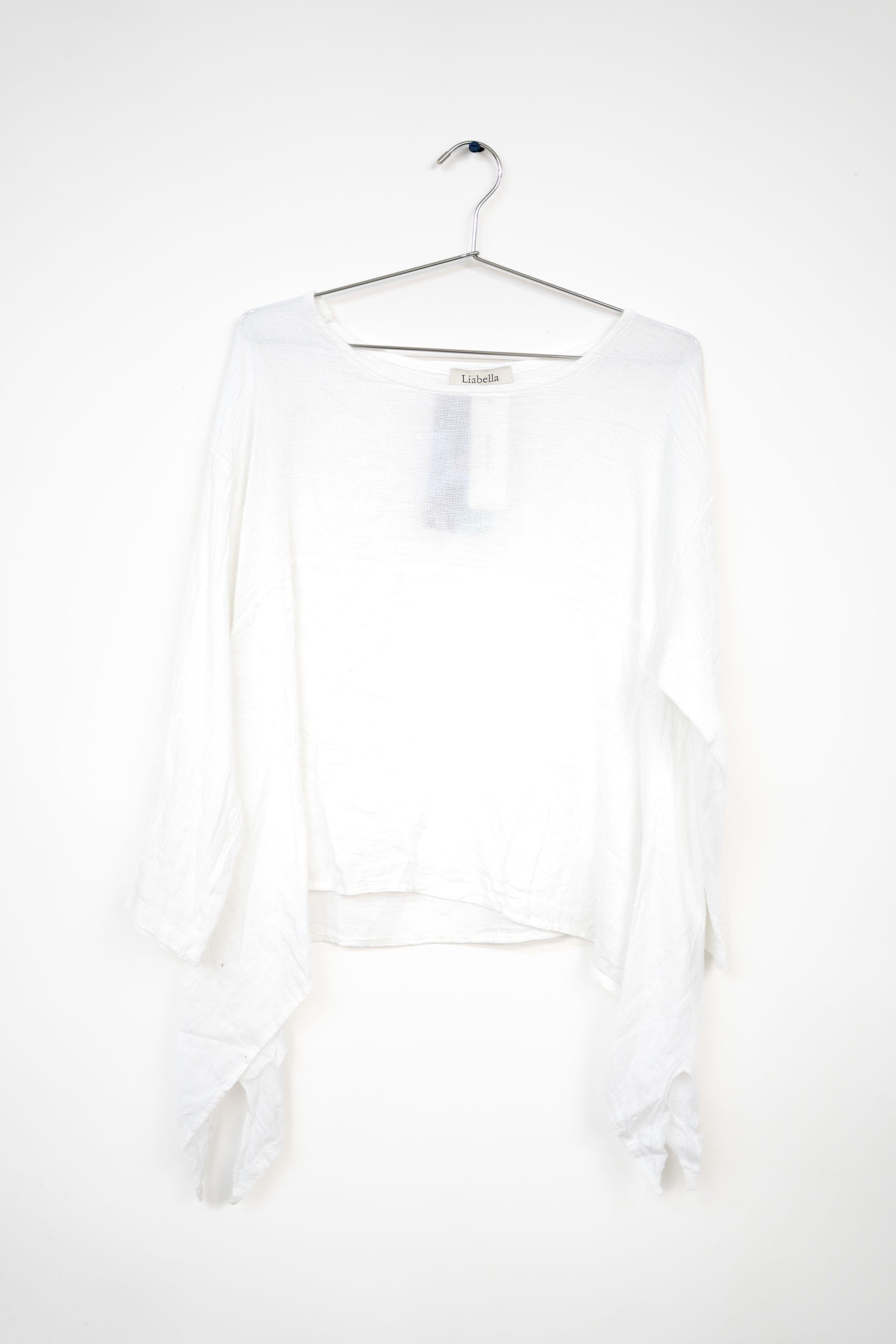 Oro Bonito Oro Bonito Long Sleeve Draped Linen Top - Little Miss Muffin Children & Home