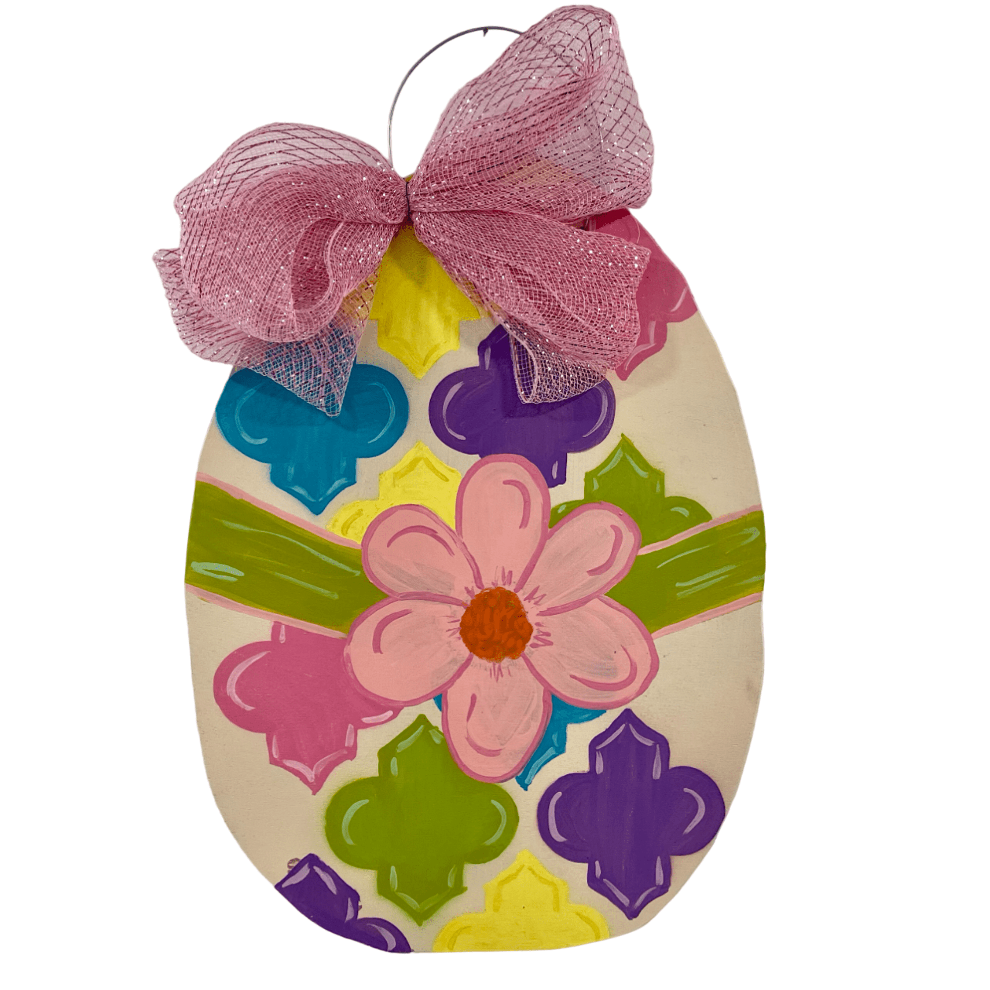 Toodle Lou Designs Toodle Lou Designs Easter Egg & Bow Door Hanger - Little Miss Muffin Children & Home