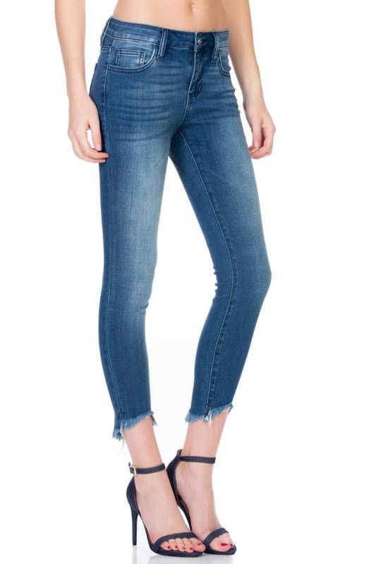 cello - Cello High Low Raw Hem Cropped Skinny Jeans - Little Miss Muffin Children & Home