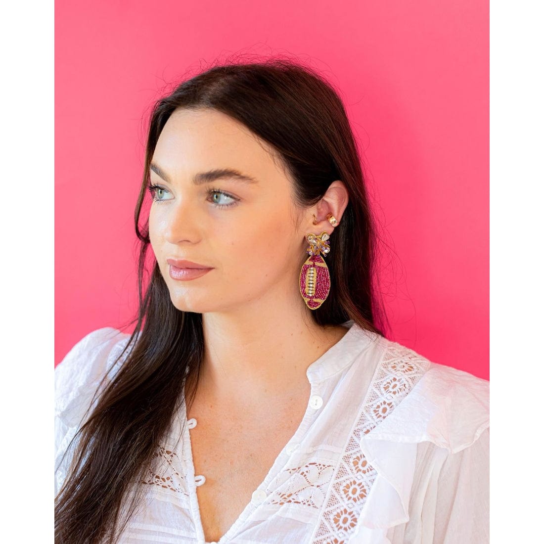 GDL - Golden Lily Golden Lily Purple & Gold Football Beaded Earrings - Little Miss Muffin Children & Home