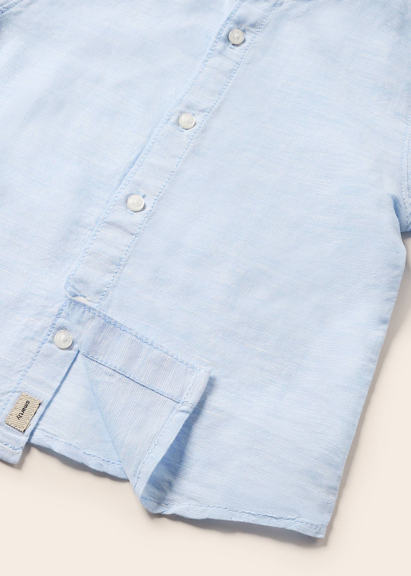 Mayoral Usa Inc Mayoral Short Sleeve Linen Mao Collar Shirt - Little Miss Muffin Children & Home